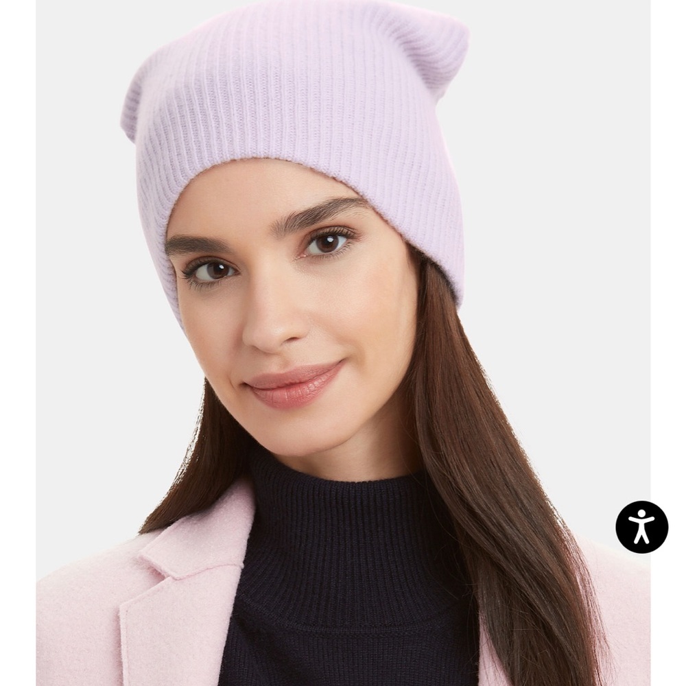 Intermix lavender reversible cashmere beanie